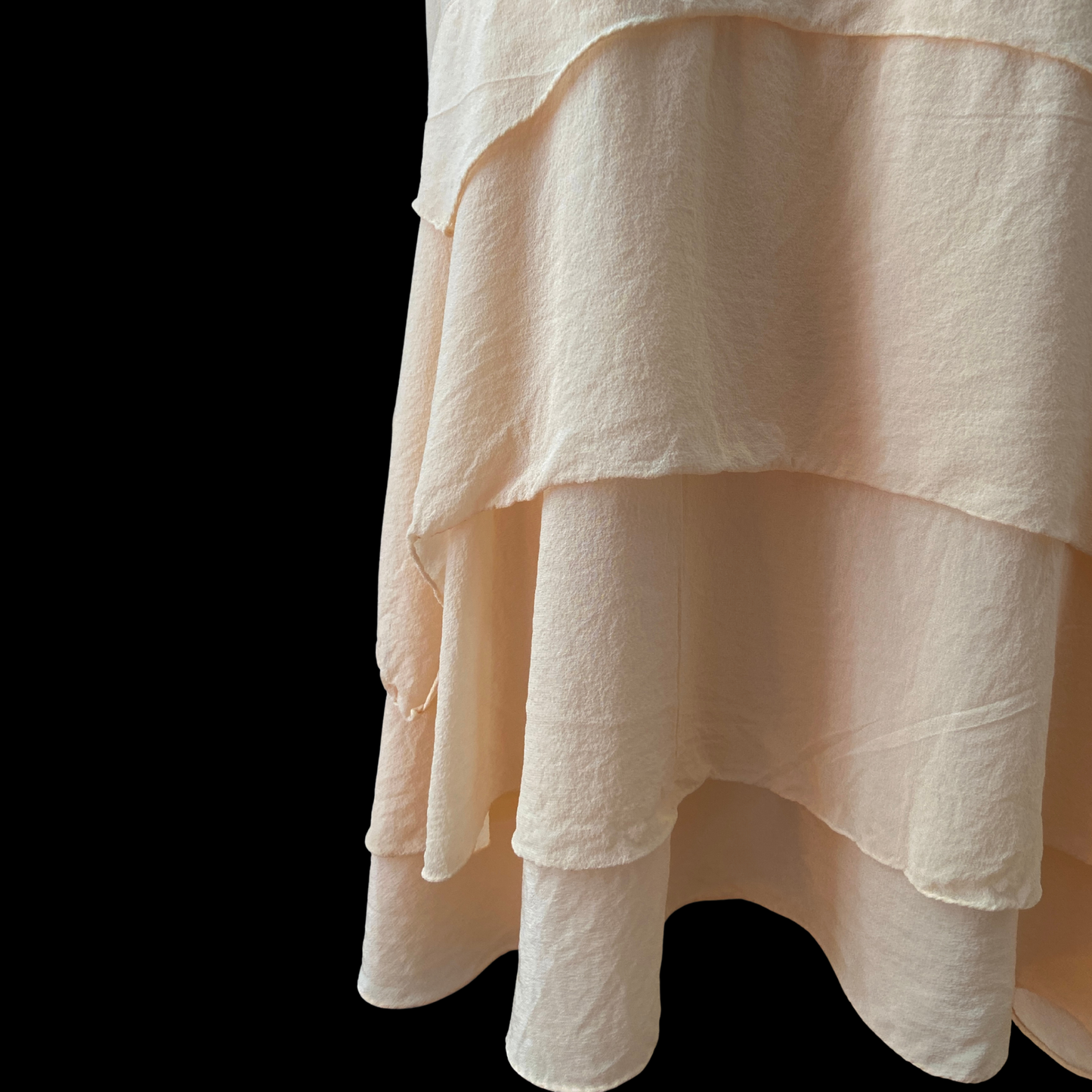 1980s Pink Silk Dress and Slip 1920s Style