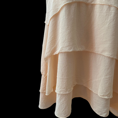 1980s Pink Silk Dress and Slip 1920s Style