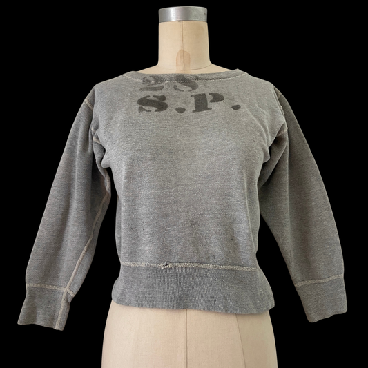 1950s 1960s Stencil Cotton Sweatshirt