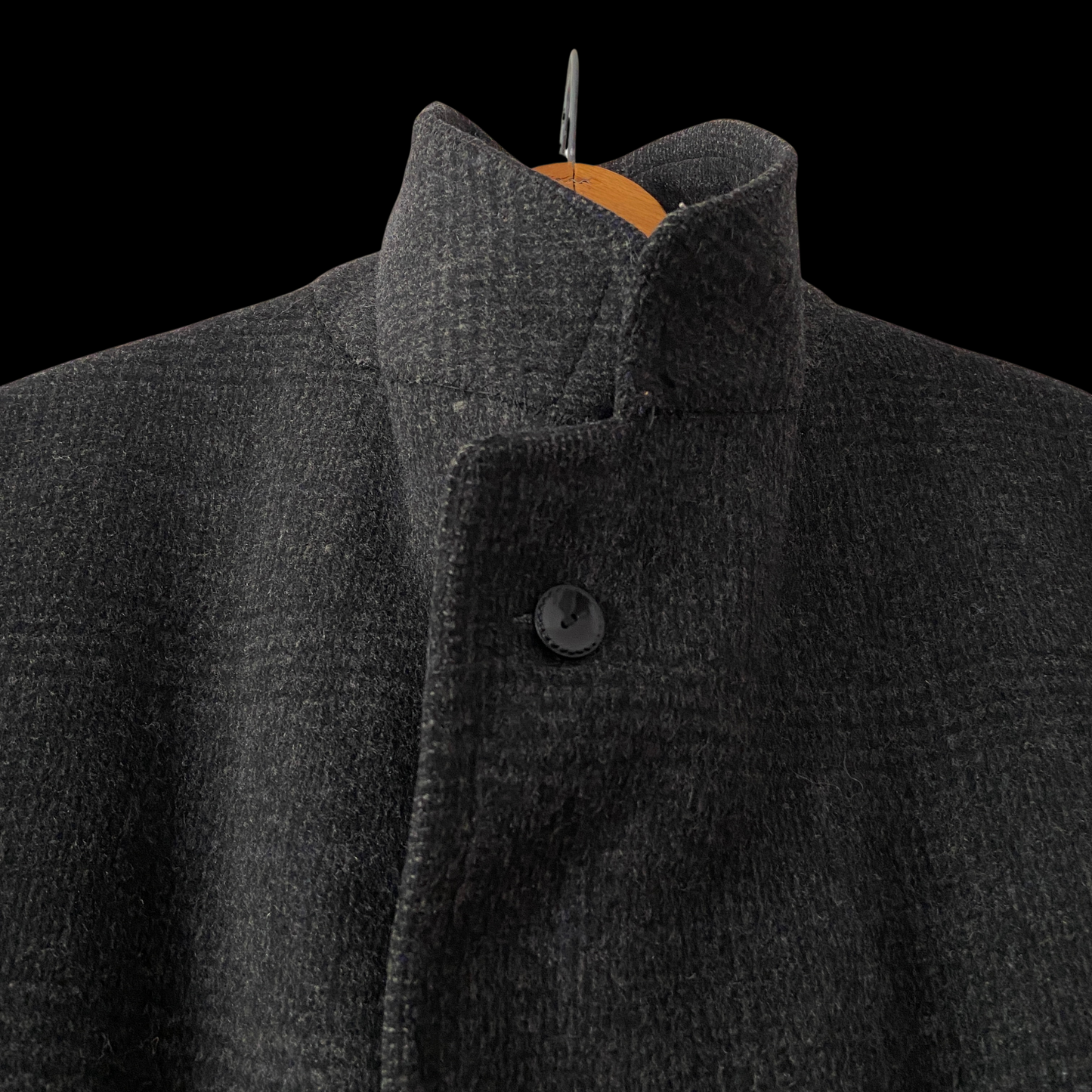 1940s Men's Black Wool Coat Clipper Craft