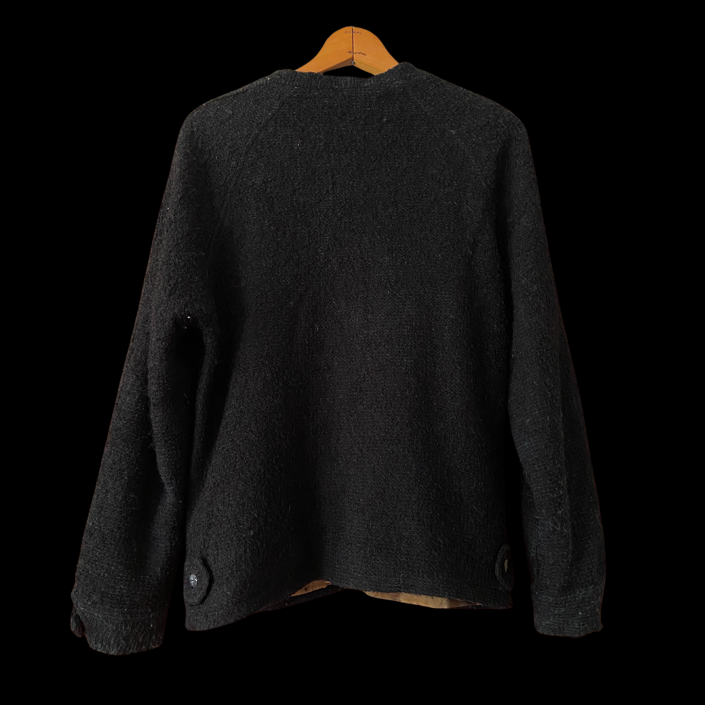 1950s Black Boucle Wool Cardigan