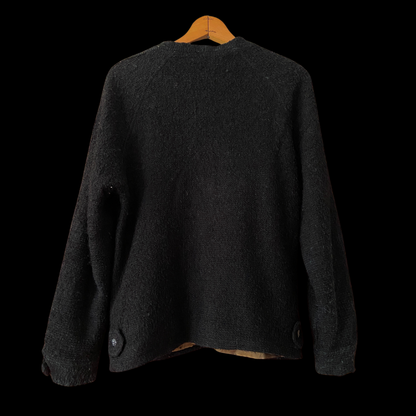 1950s Black Boucle Wool Cardigan