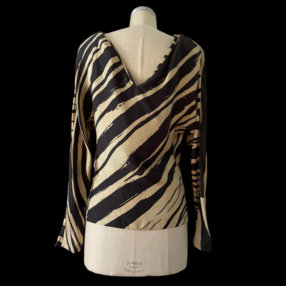 2012 Balenciaga Silk Zebra Print Blouse Deadstock