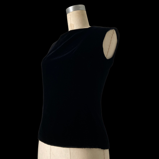 1950s Black Velvet Shell Top