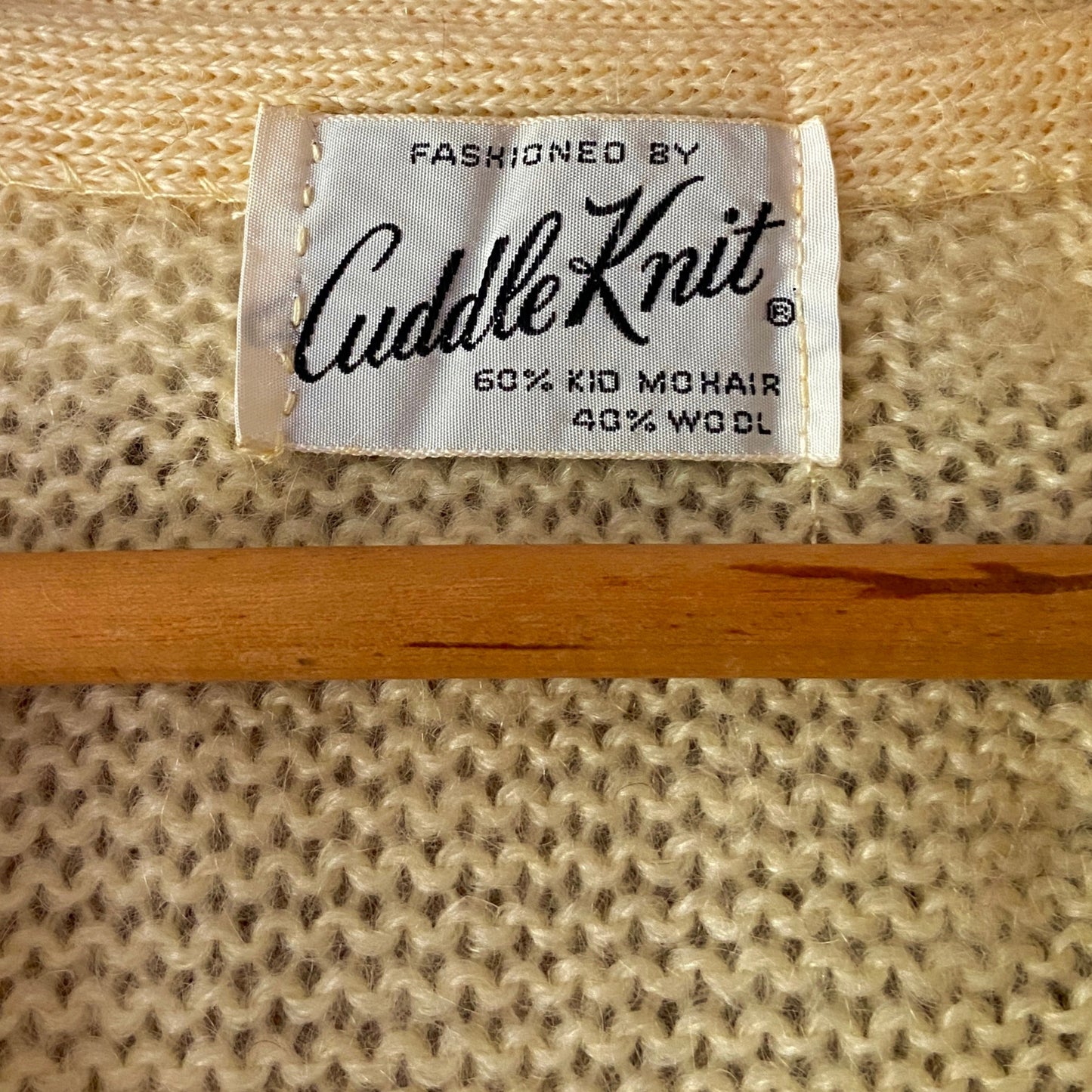 1960s Fuzzy Mohair Cardigan Yellow