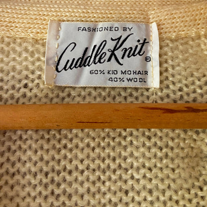 1960s Fuzzy Mohair Cardigan Yellow