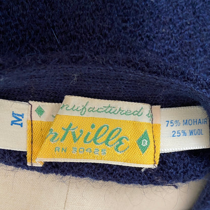 1960s Blue Mohair Cardigan Fuzzy Cropped