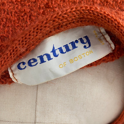 1960s Orange Bouclé Wool Cardigan