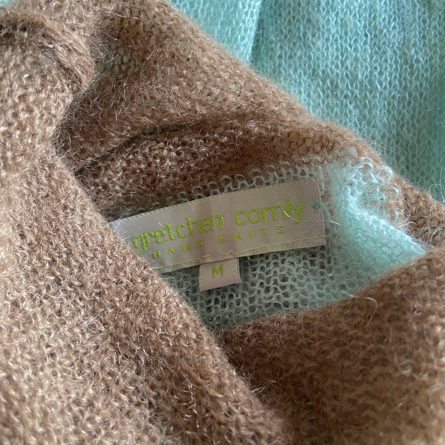 1990s 2000s Hand Knit Mohair Turtleneck Bell Sleeve