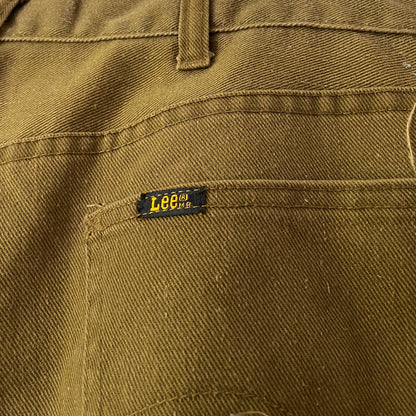 1970s Lee Rider Jeans Olive Brown Bell Bottoms 32 in Waist