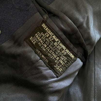 1960s Blue Wool Military Peacoat