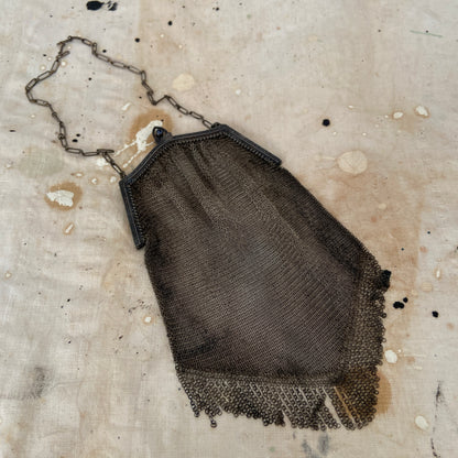 1920s Whiting and Davis Silver Mesh Chain Bag