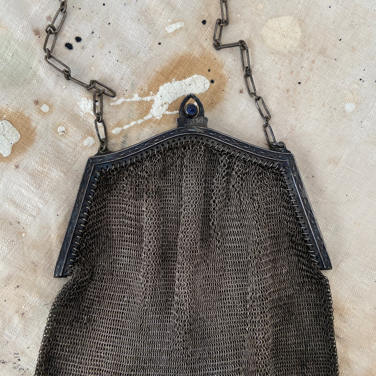 1920s Whiting and Davis Silver Mesh Chain Bag