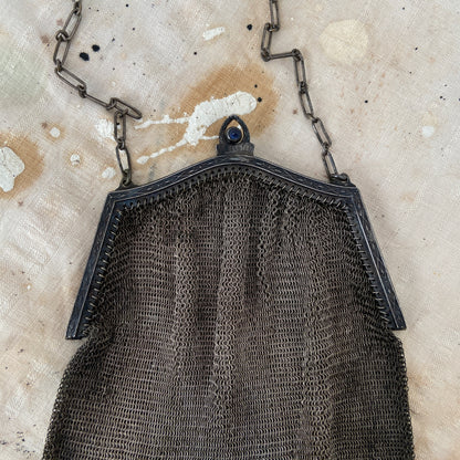 1920s Whiting and Davis Silver Mesh Chain Bag