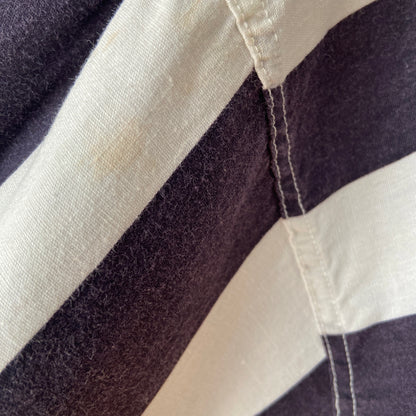 1940s 1950s Black and White Striped Cotton Top Prisoner of Love