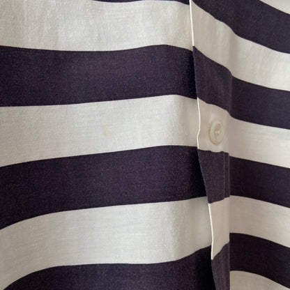 1940s 1950s Black and White Striped Cotton Top Prisoner of Love