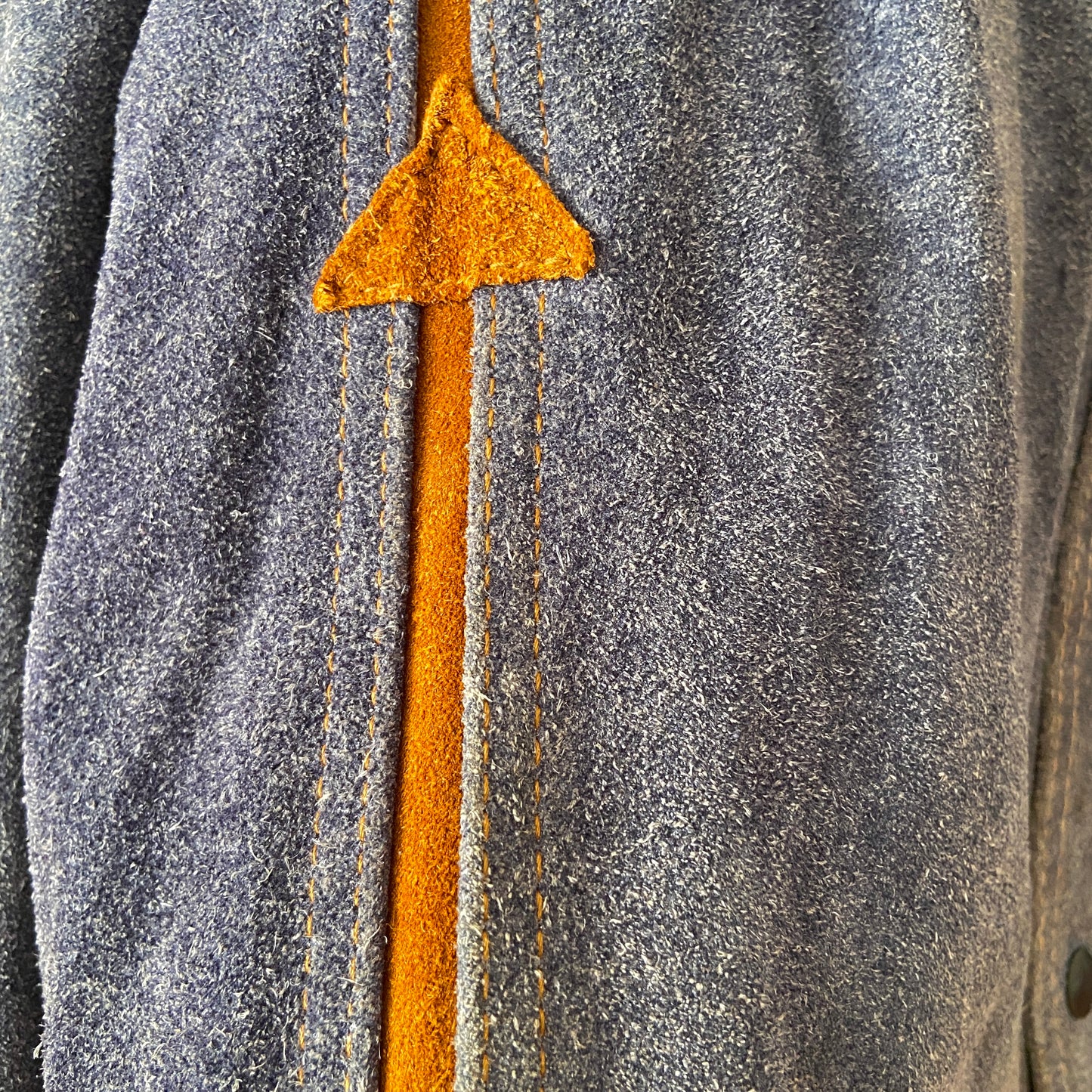 1970s Blue Suede Western Trucker Jacket