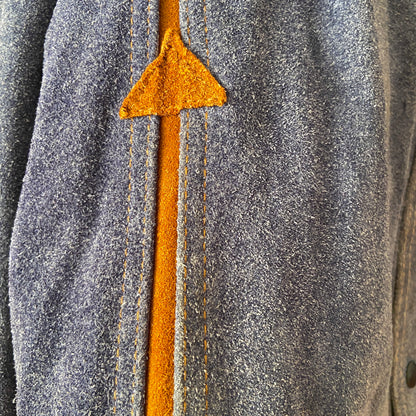 1970s Blue Suede Western Trucker Jacket