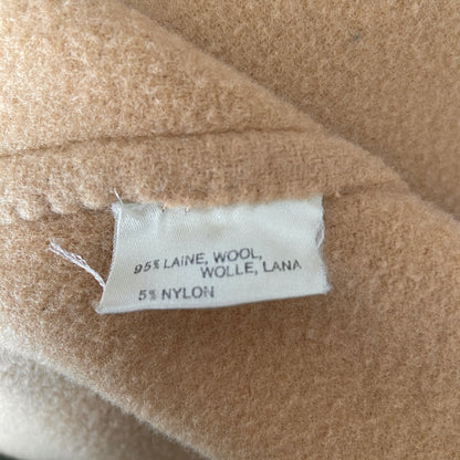 1980s Nina Ricci Tan Double Breasted Wool Peacoat