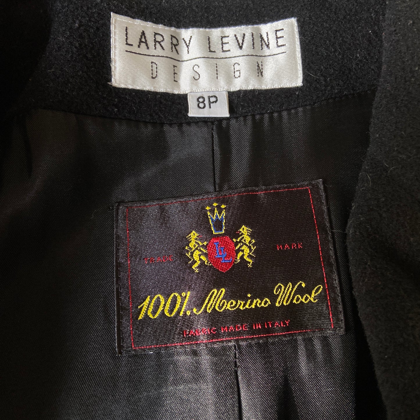 1990s Black Merino Wool Trench Coat