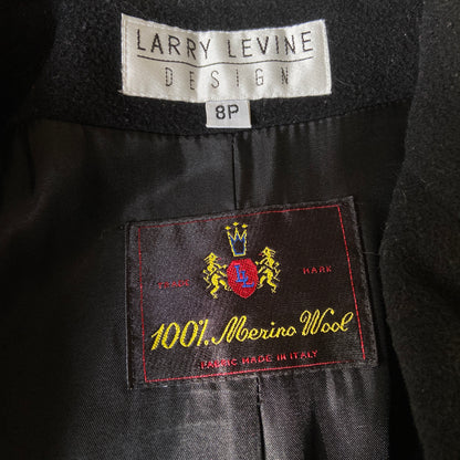 1990s Black Merino Wool Trench Coat