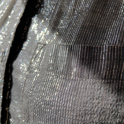 1970s Black Indian Cotton and Lurex Shirt