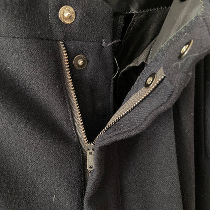 1940s 1950s Black Wool Tuxedo Pants Pleated