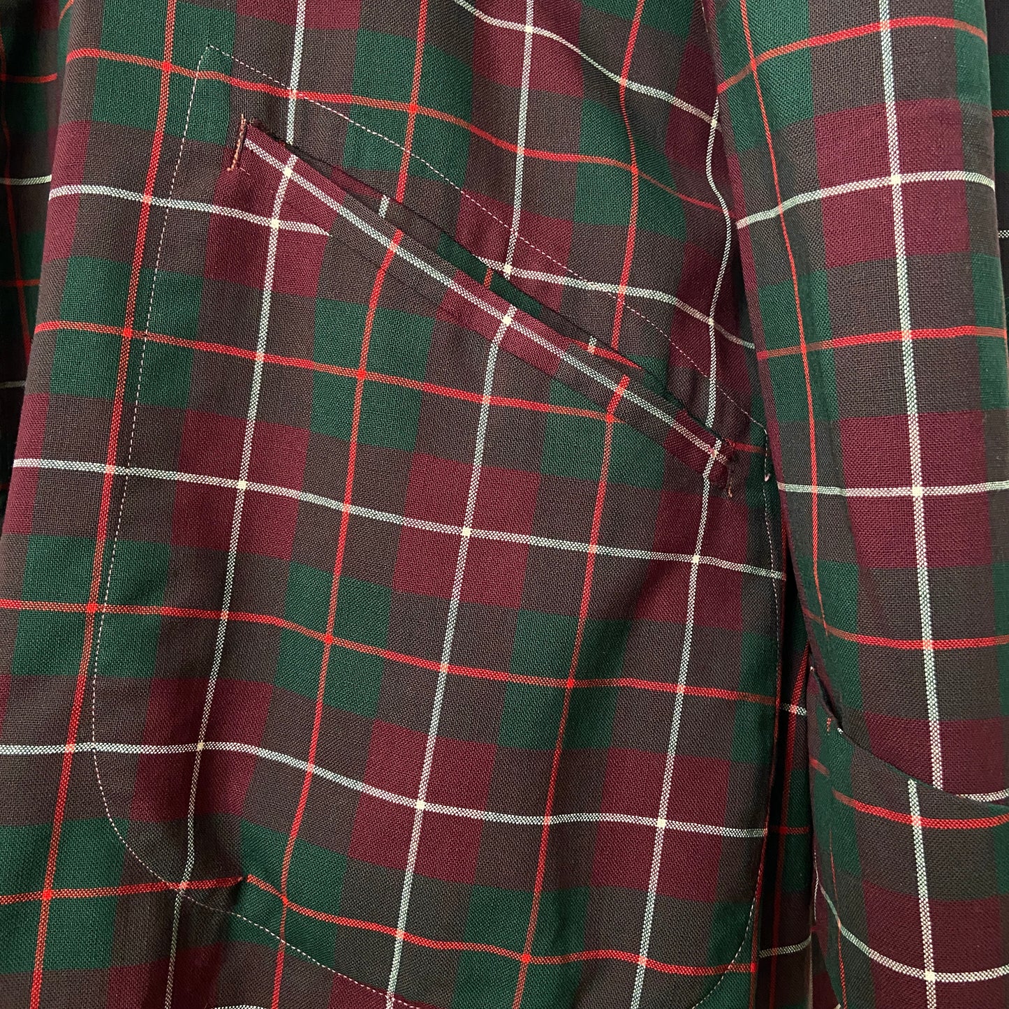 1930s 1940s Plaid Wool Robe