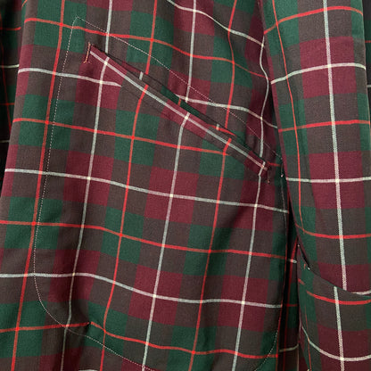 1930s 1940s Plaid Wool Robe