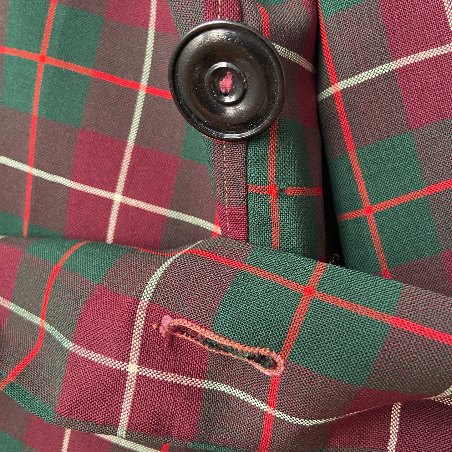 1930s 1940s Plaid Wool Robe