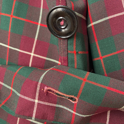 1930s 1940s Plaid Wool Robe