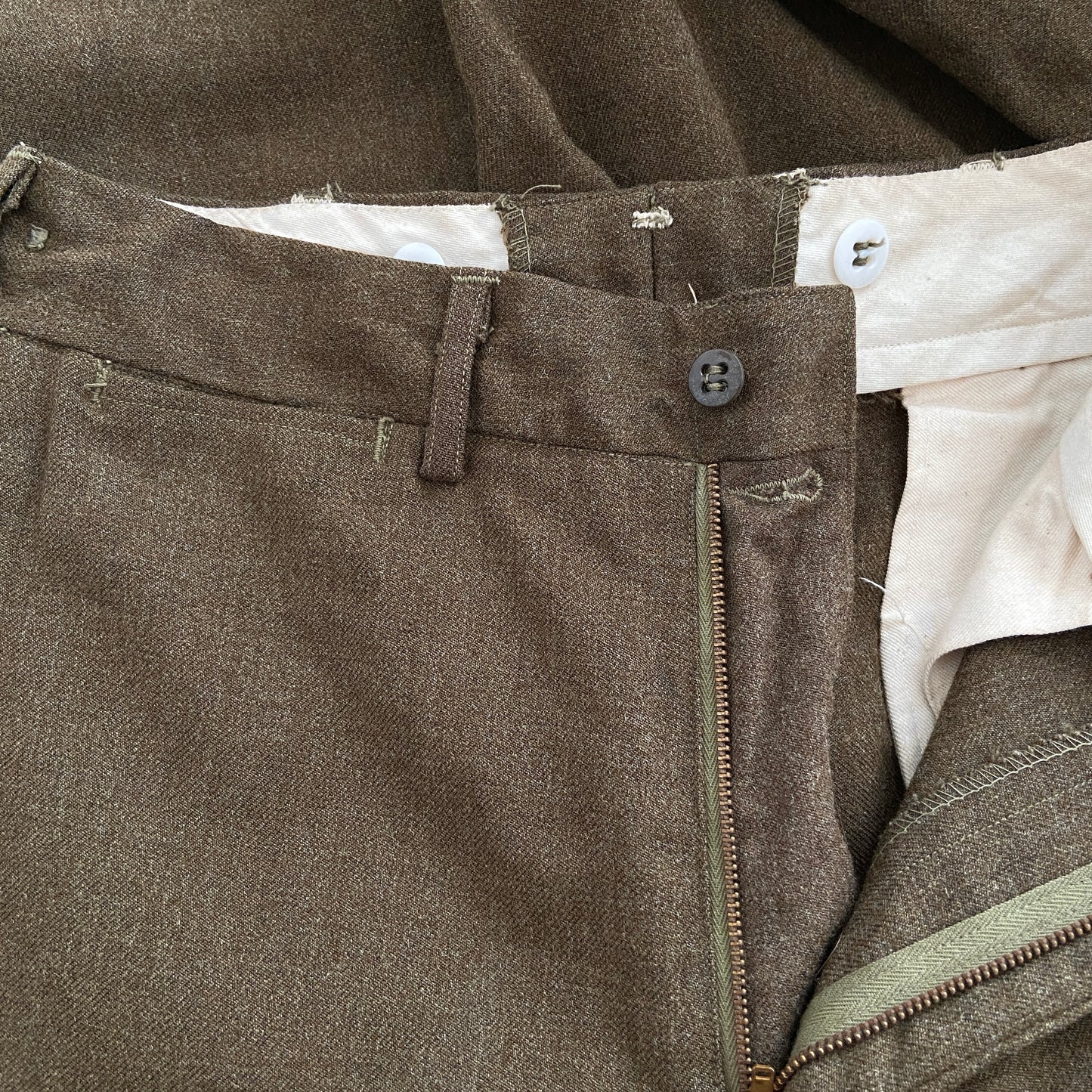 1950s Green Wool Army Field Pants