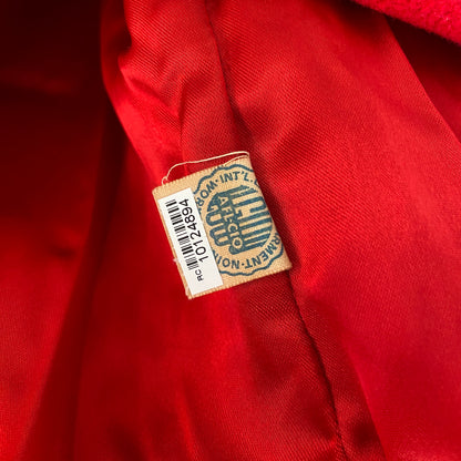 1950s Red Wool Coat with Gold Buttons