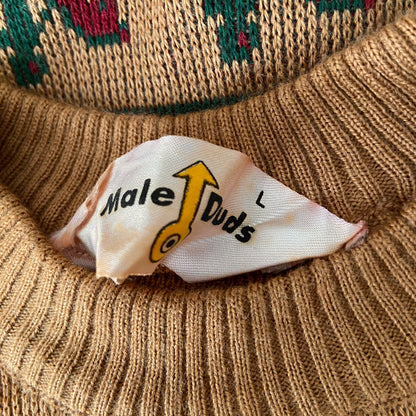 1960s Horse Rider and Snowflake Intarsia Sweater