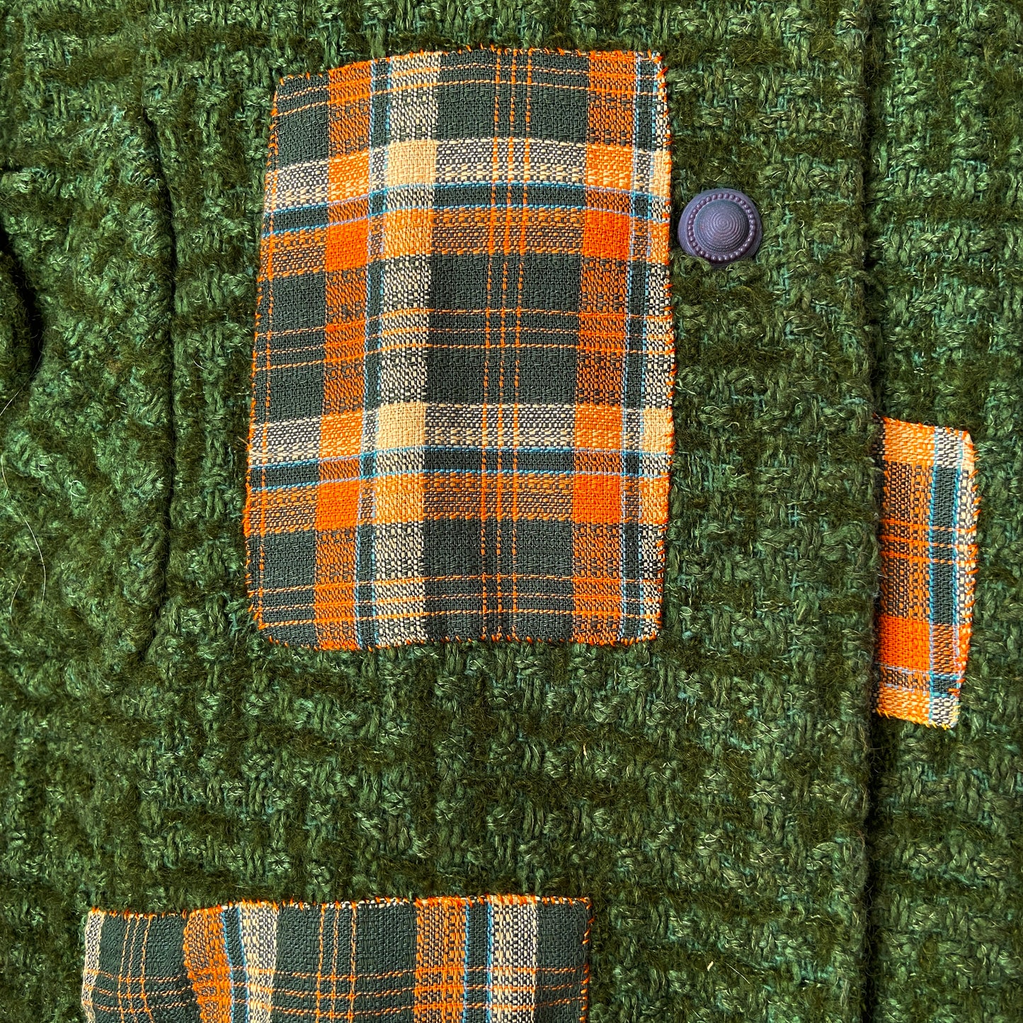 1960s Green Wool Coat with Patches