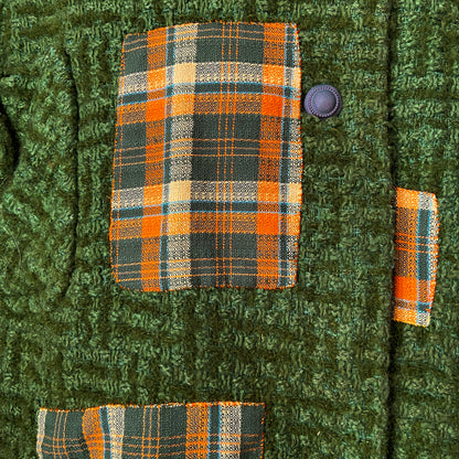 1960s Green Wool Coat with Patches