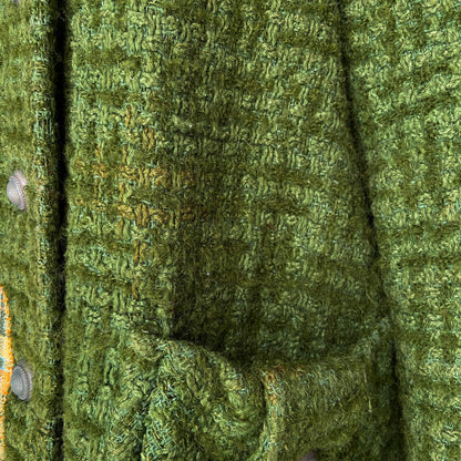 1960s Green Wool Coat with Patches