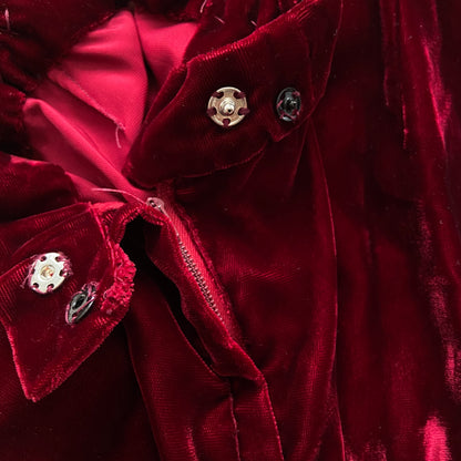 1960s Red Velvet Playsuit