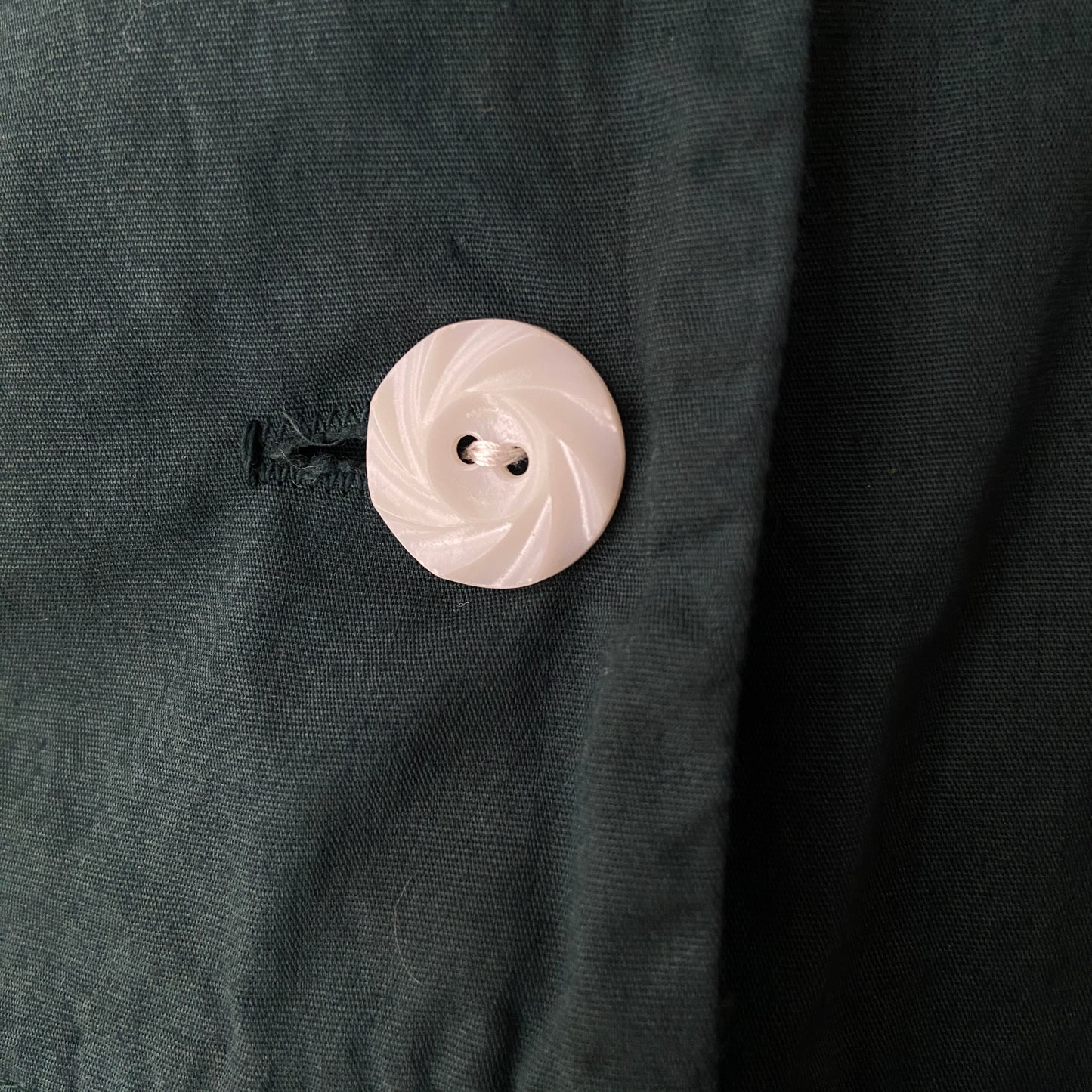 1940s Green Cotton Dress with Pockets