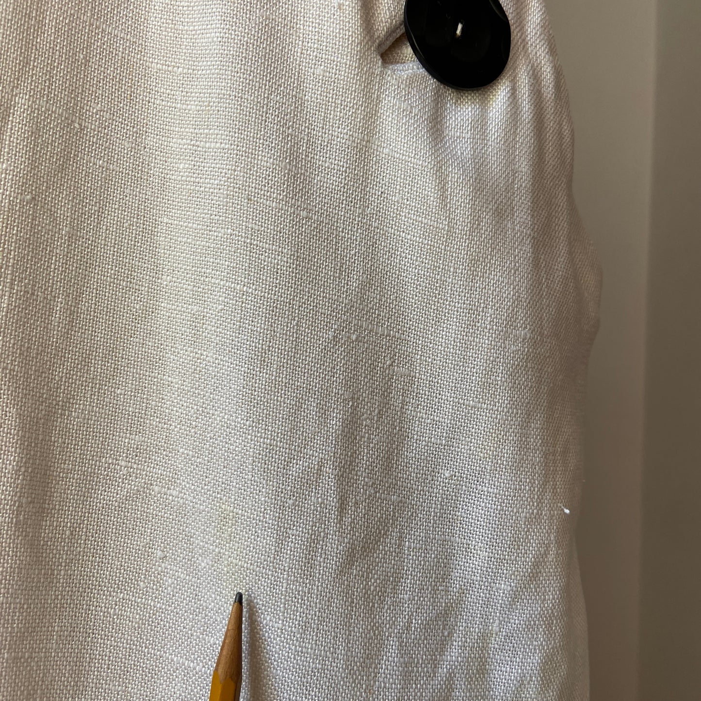 1960s Linen Dress with Asymmetrical Buttons