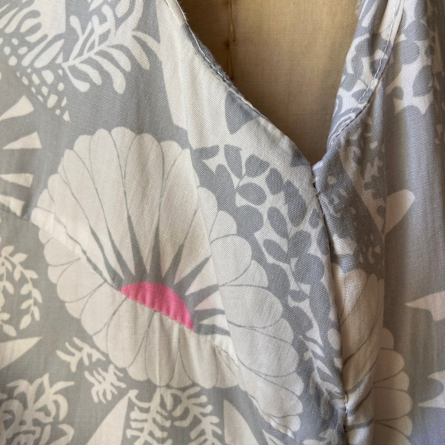 1960s Floral Cotton Shift Dress