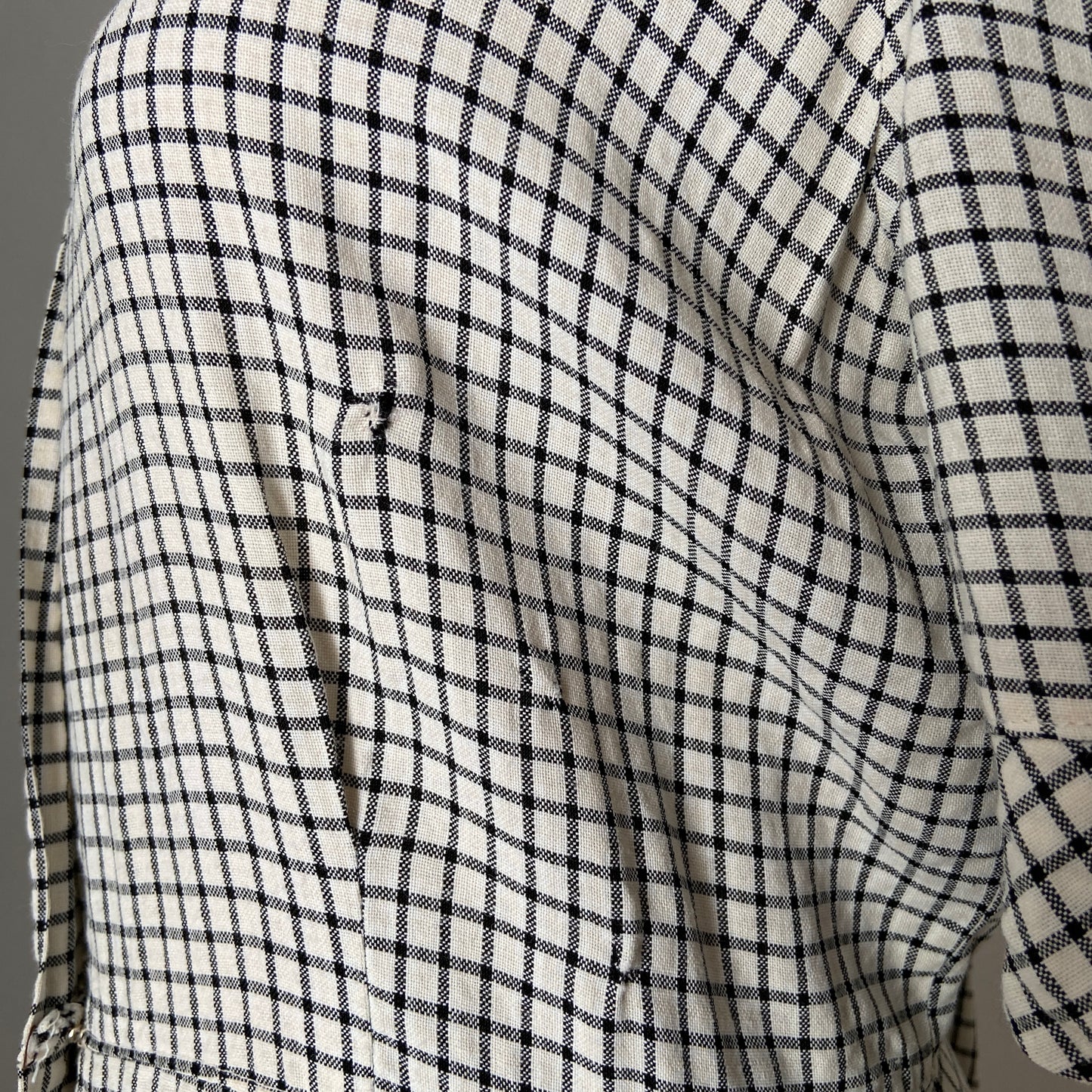 1940s 1950s Gingham Cotton Dress with Pockets