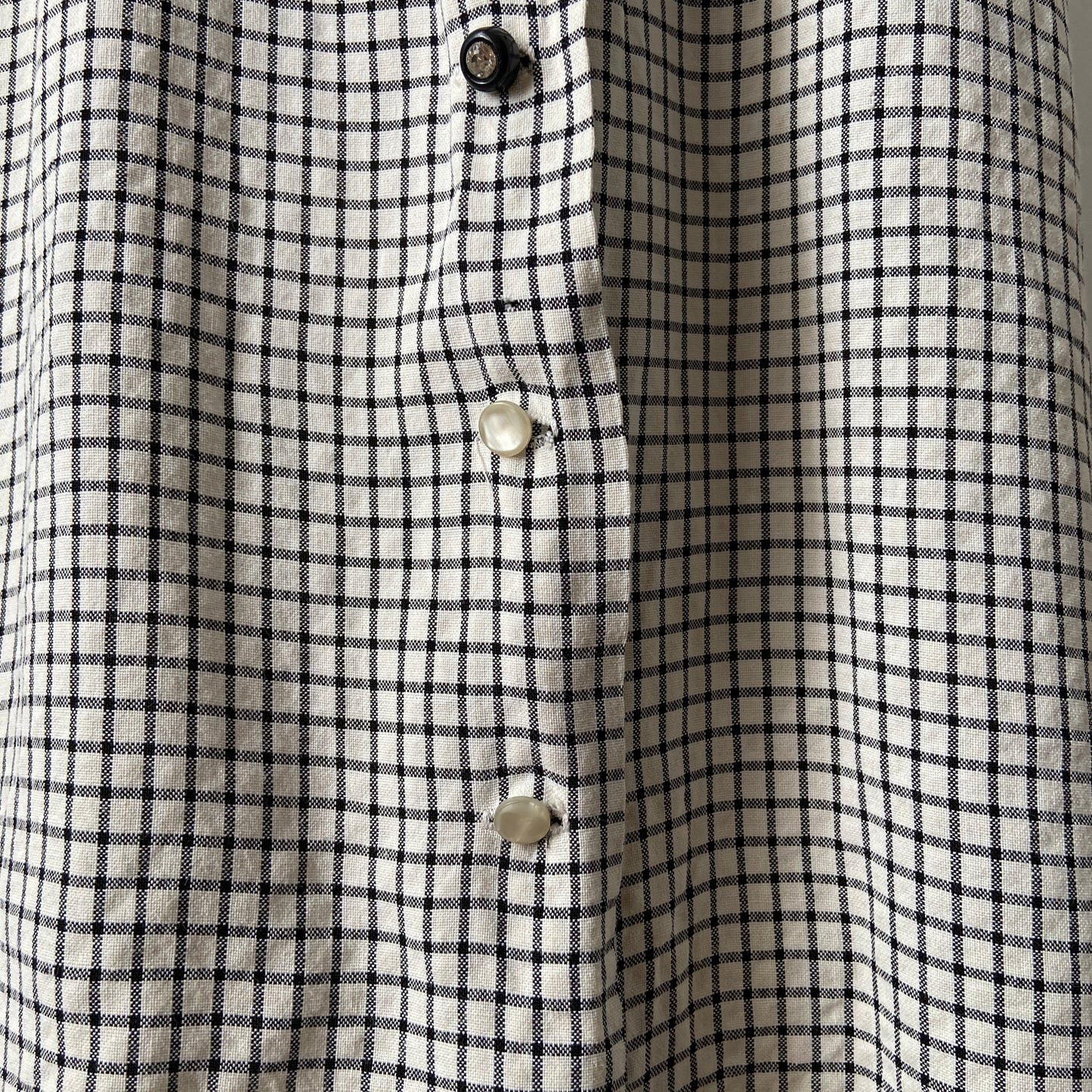 1940s 1950s Gingham Cotton Dress with Pockets