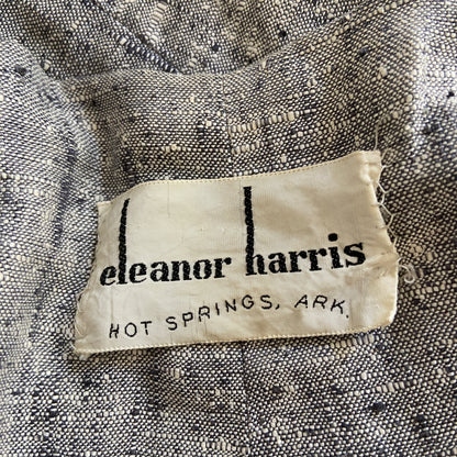 1940s Blue Linen Dress with Cape