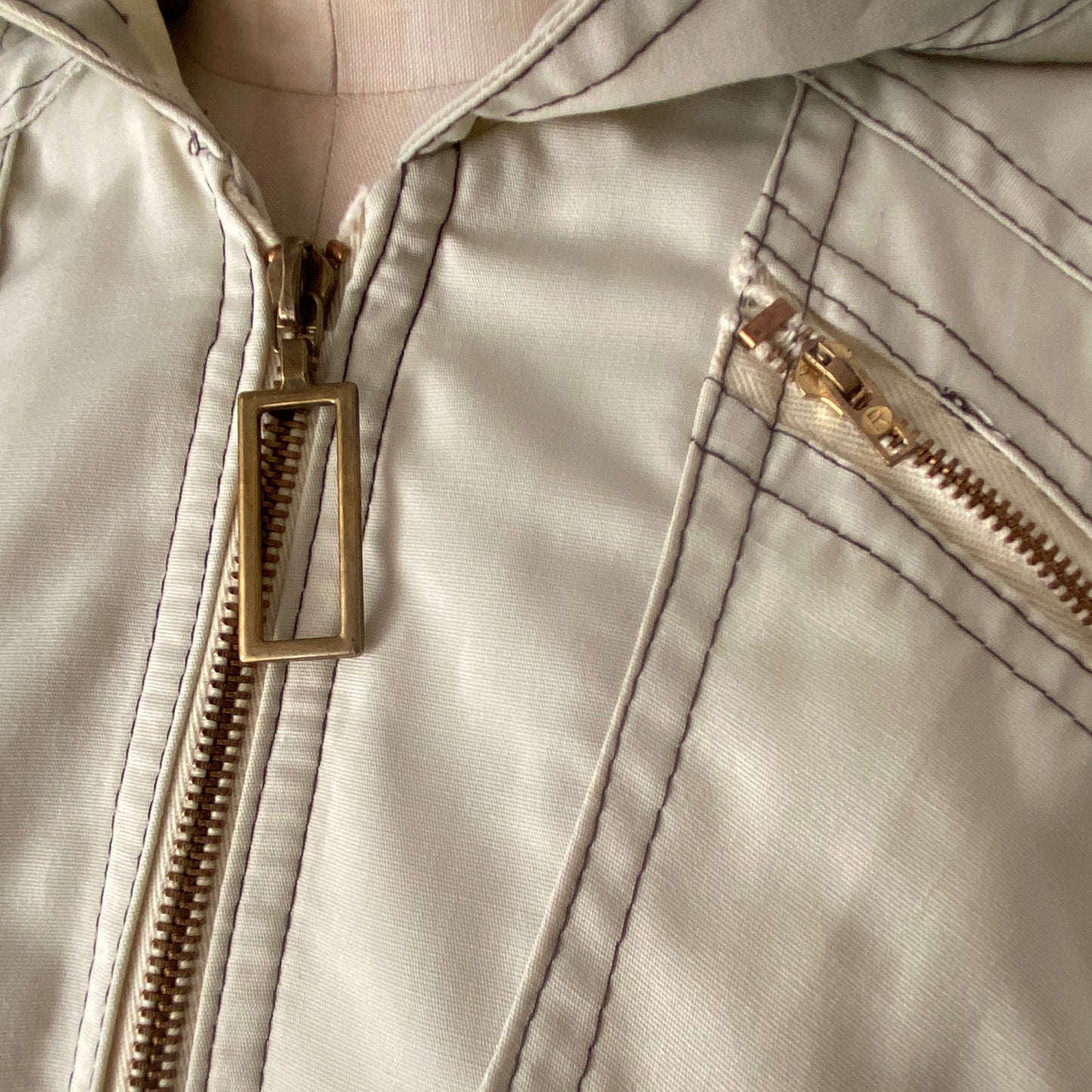 1970s Hooded Cream Trench Coat