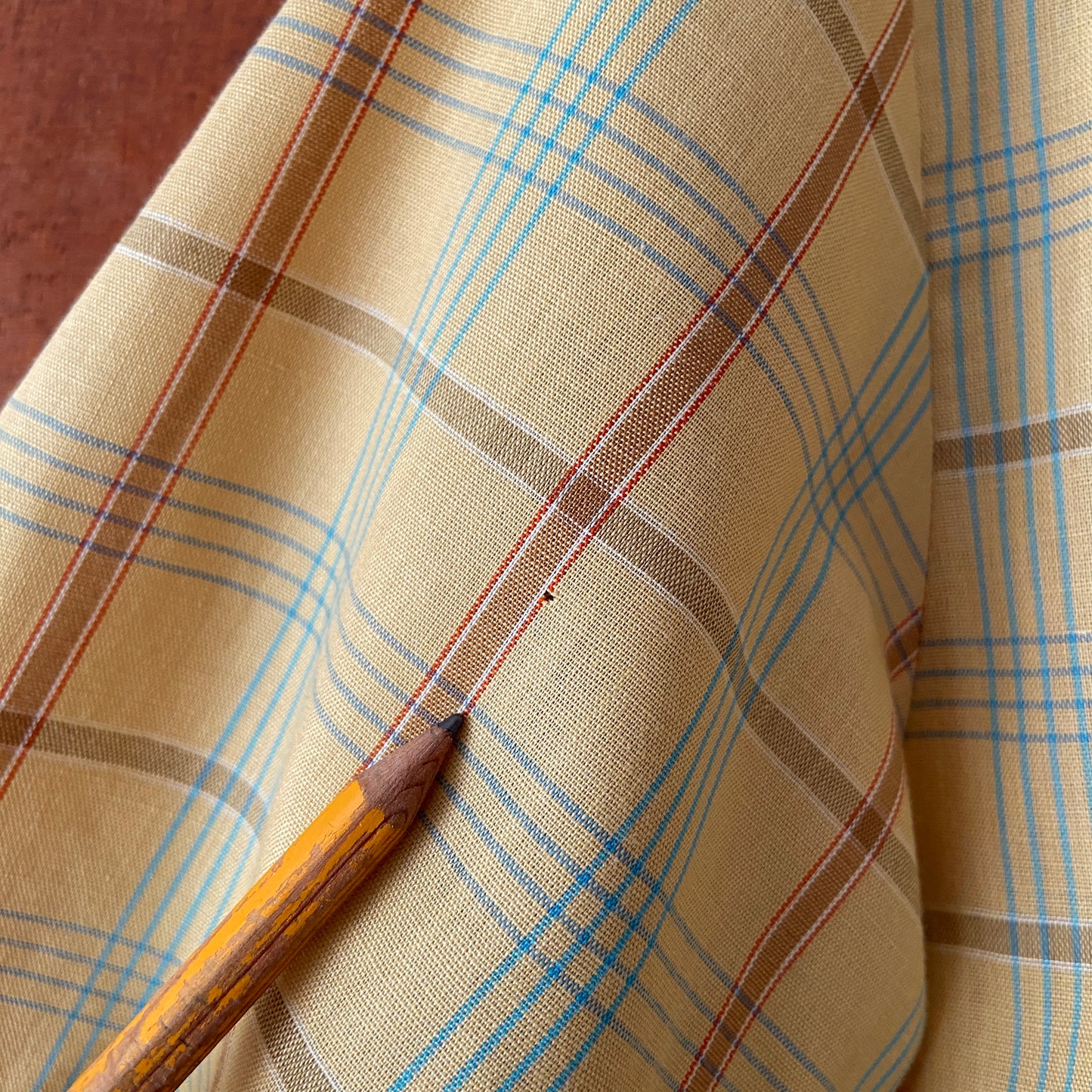 1950s Yellow Plaid Cabana Short Set