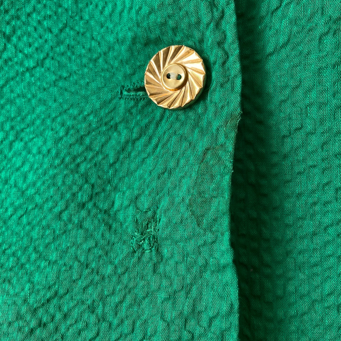 1940s Green Cotton Smock Dress