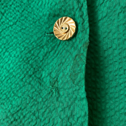 1940s Green Cotton Smock Dress