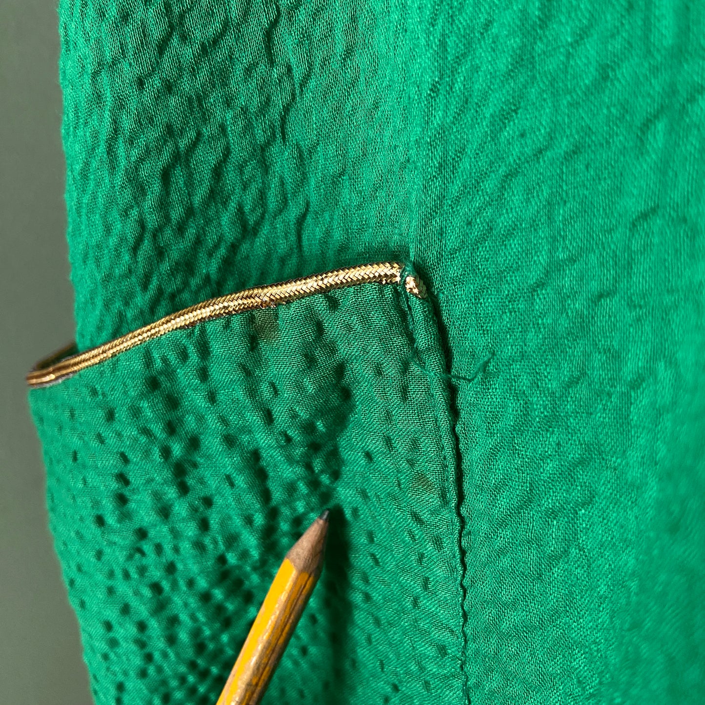 1940s Green Cotton Smock Dress