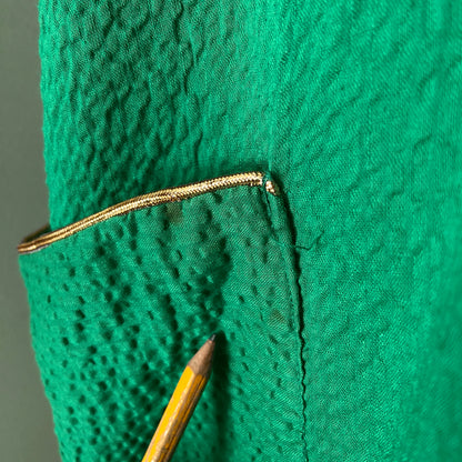 1940s Green Cotton Smock Dress